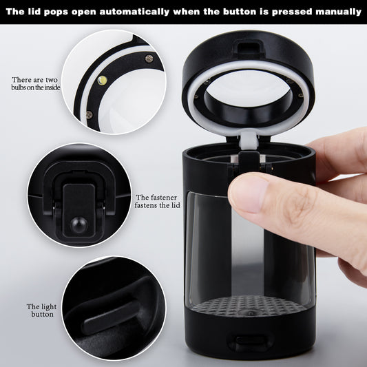 Multi-function Portable Magnifying Storage Tank With LED Light