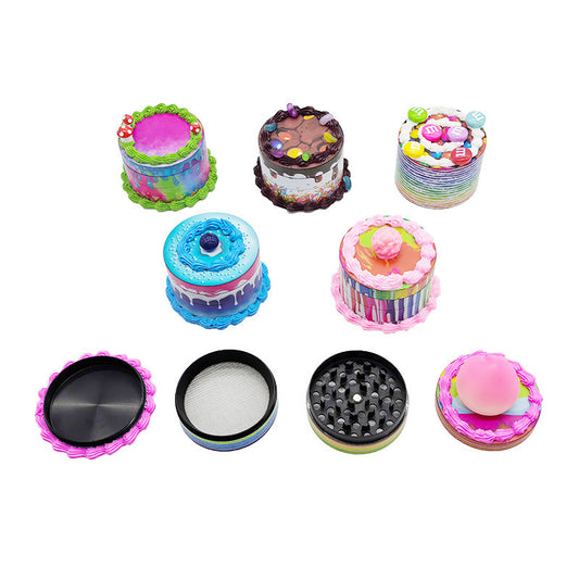 Zinc Alloy 4 Layer Birthday Cake Shaped Grinder