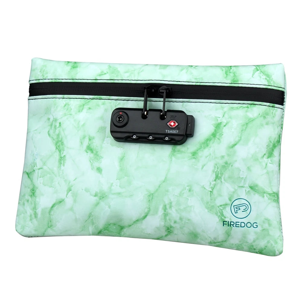 Portable Carbon Lined Odor Proof Stash Bag With Duo Combination And Key Lock