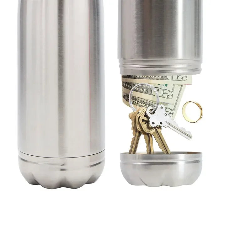 Stainless Steel Water Bottle With Secret Stash Compartment