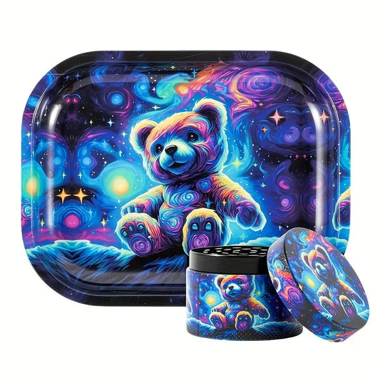 2" Cute Bear Herb Grinder With Rolling Tray