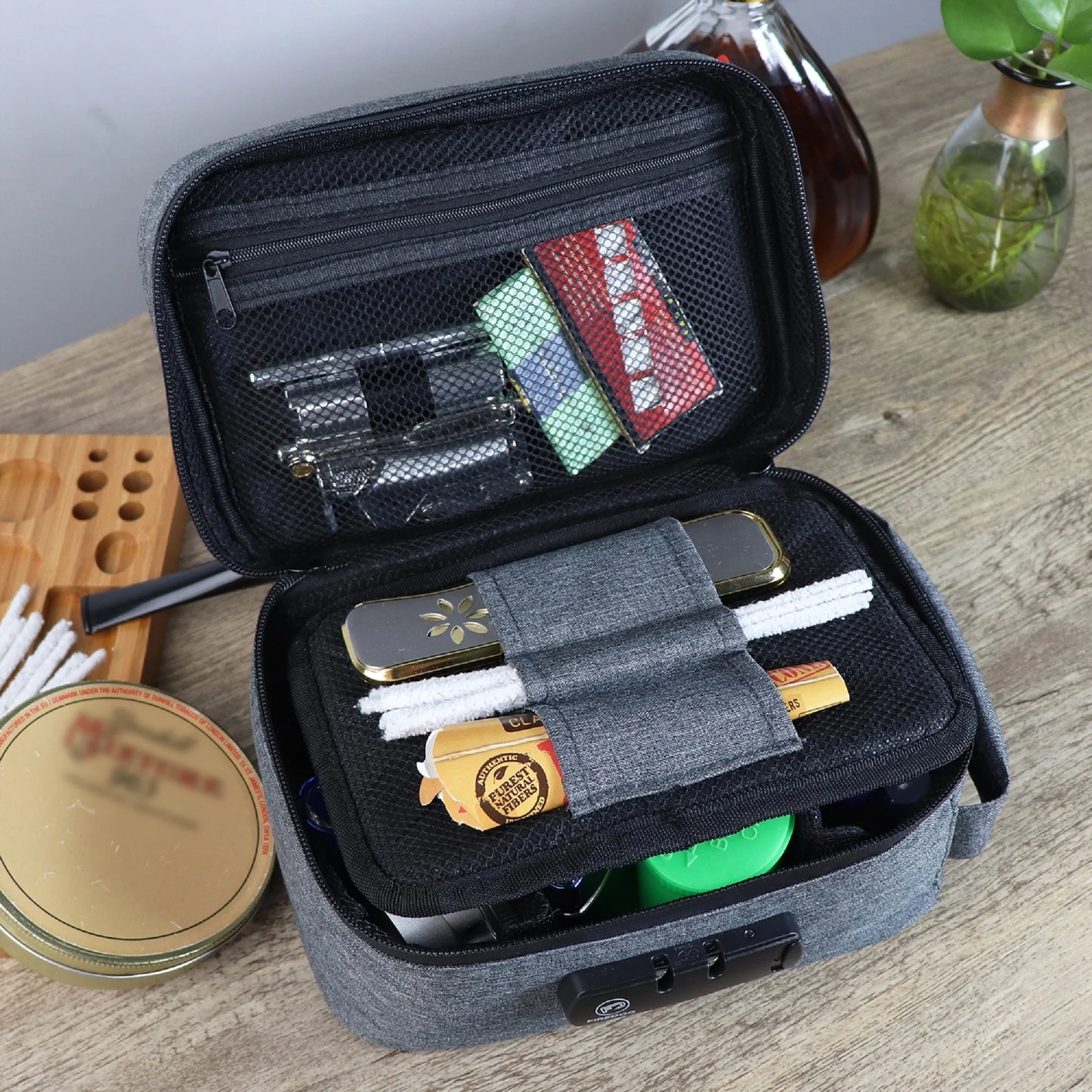 FIREDOG Portable Odor Proof Stash Case with Combination Lock.