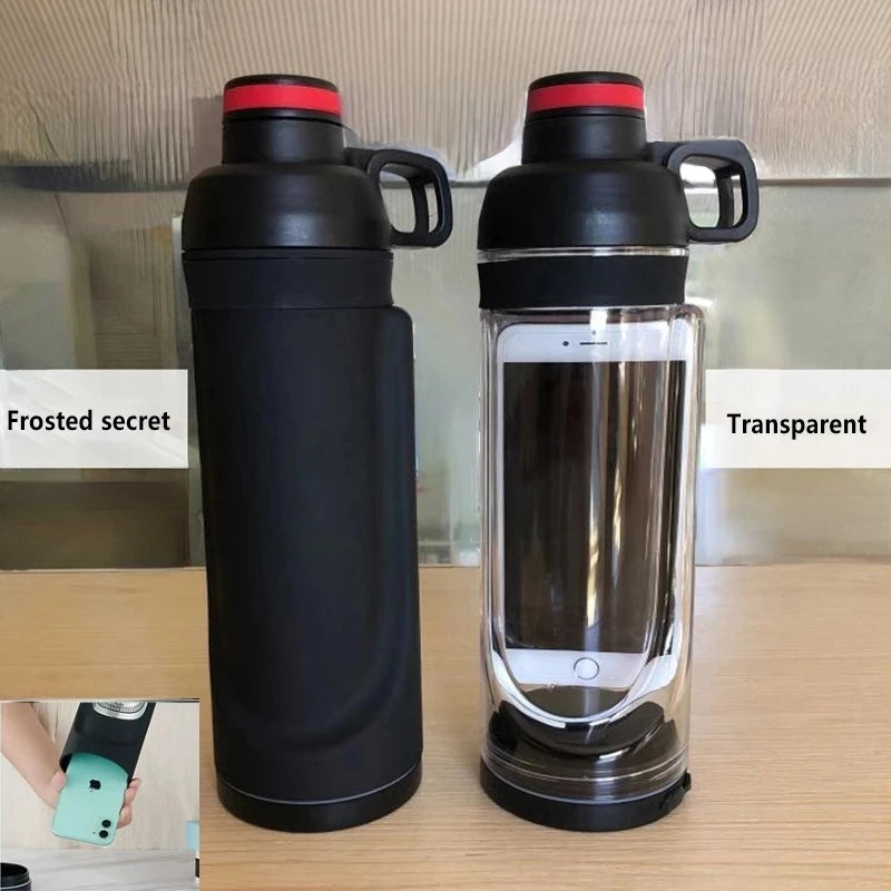 Water Bottle With Hidden Stash Phone Pocket