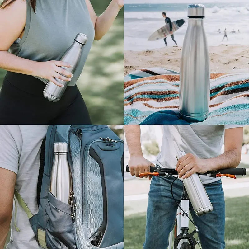 Stainless Steel Water Bottle With Secret Stash Compartment