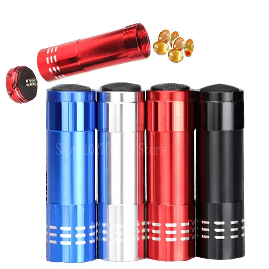 Metal LED Working Flashlight  With Stash Compartment