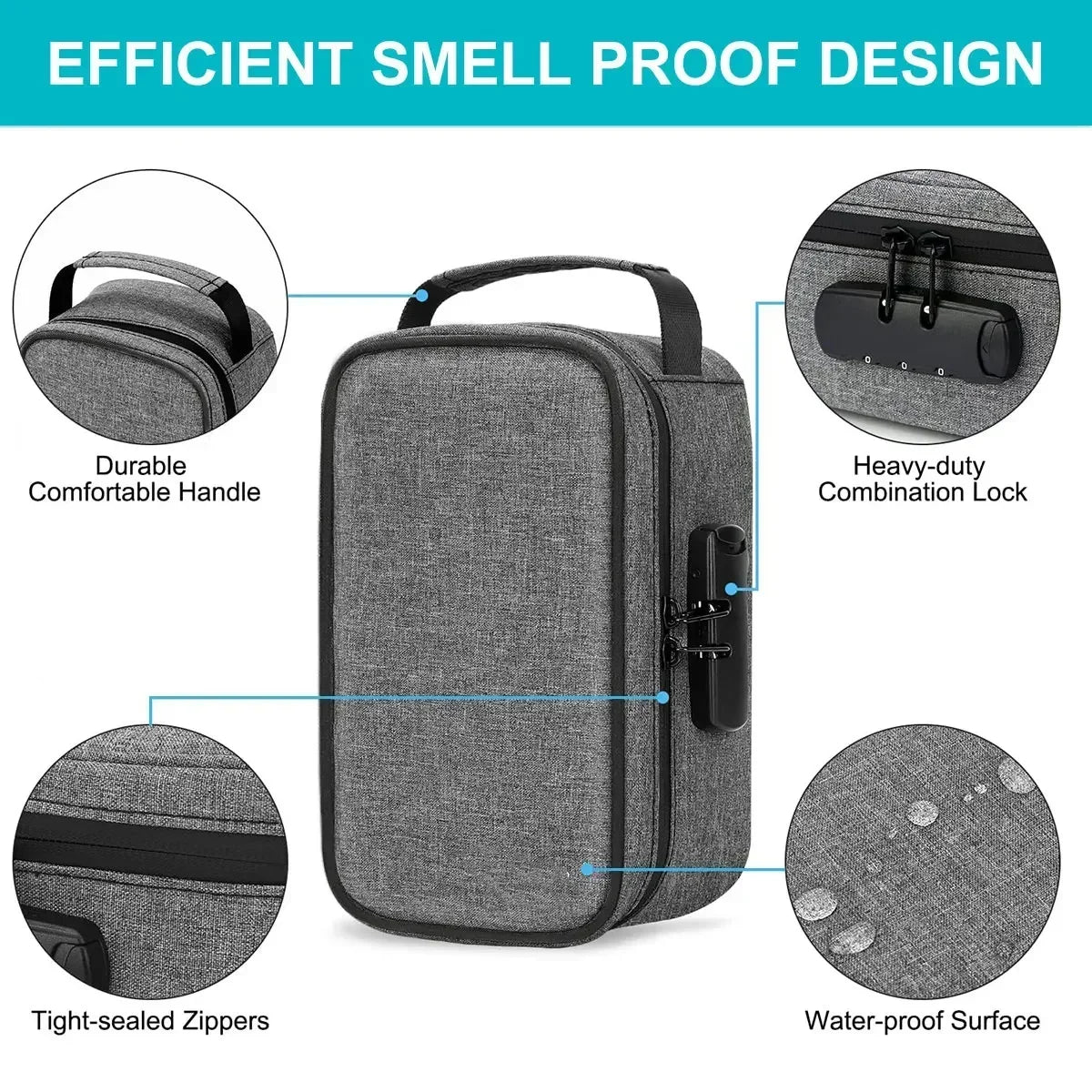 Discreet Odor Proof Stash Bag With Combination Lock