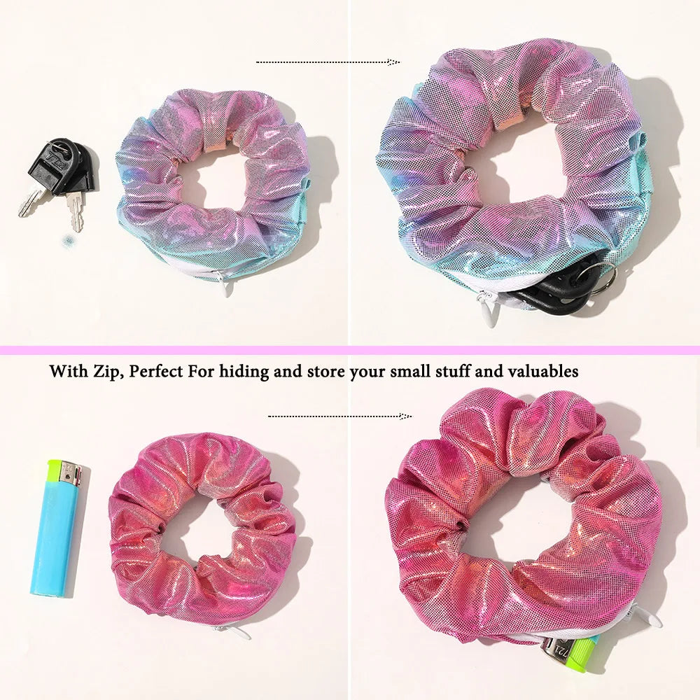 Hair Tie Hair Scrunchie ⁣⁣⁣⁣With Hidden Stash Pocket