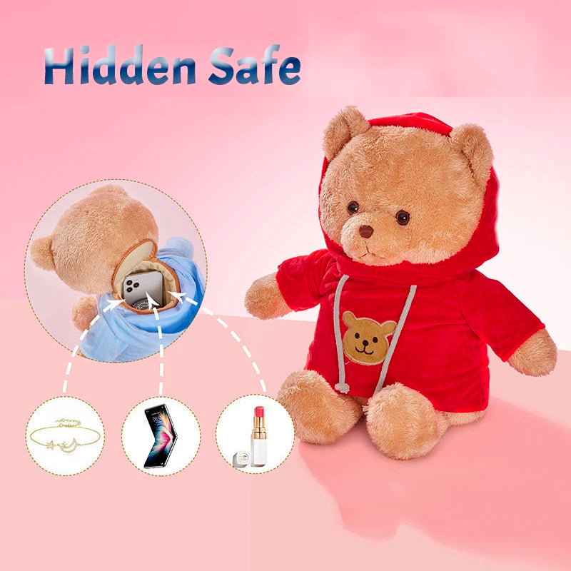 Plush Bear Hidden Storage Safe Compartment